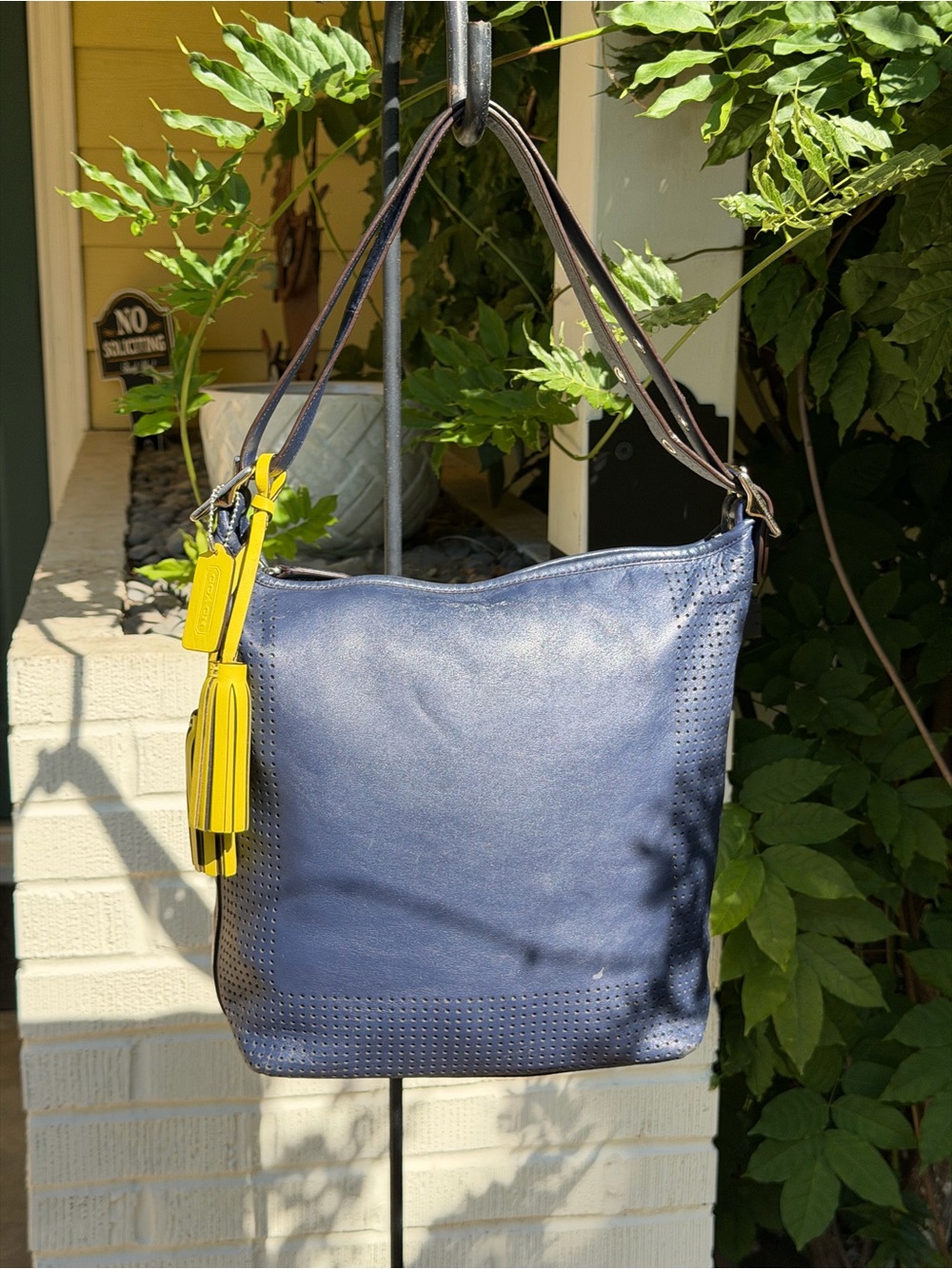 Coach Legacy Perforated Leather Hobo Duffle